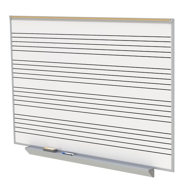 Porcelain Whiteboard, 48.5"x72.5"Music, Porcelain, 48-1/2", 72-1/2", White